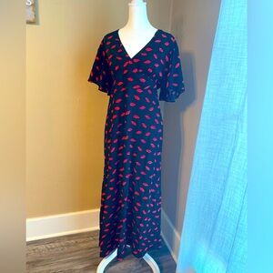 NWOT Lips Kiss Print Dress 6